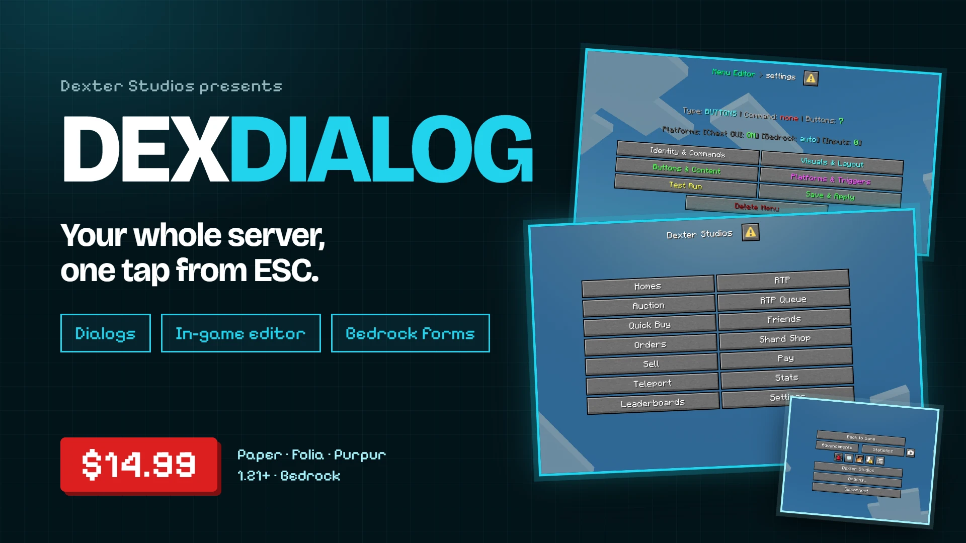 DexDialog — Your whole server, one tap from ESC