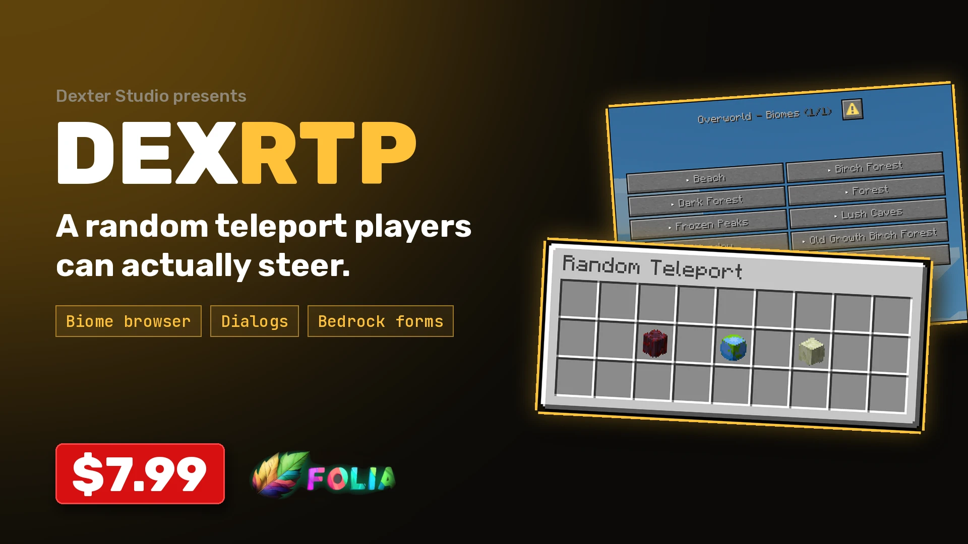 DexRTP — A random teleport players can actually steer
